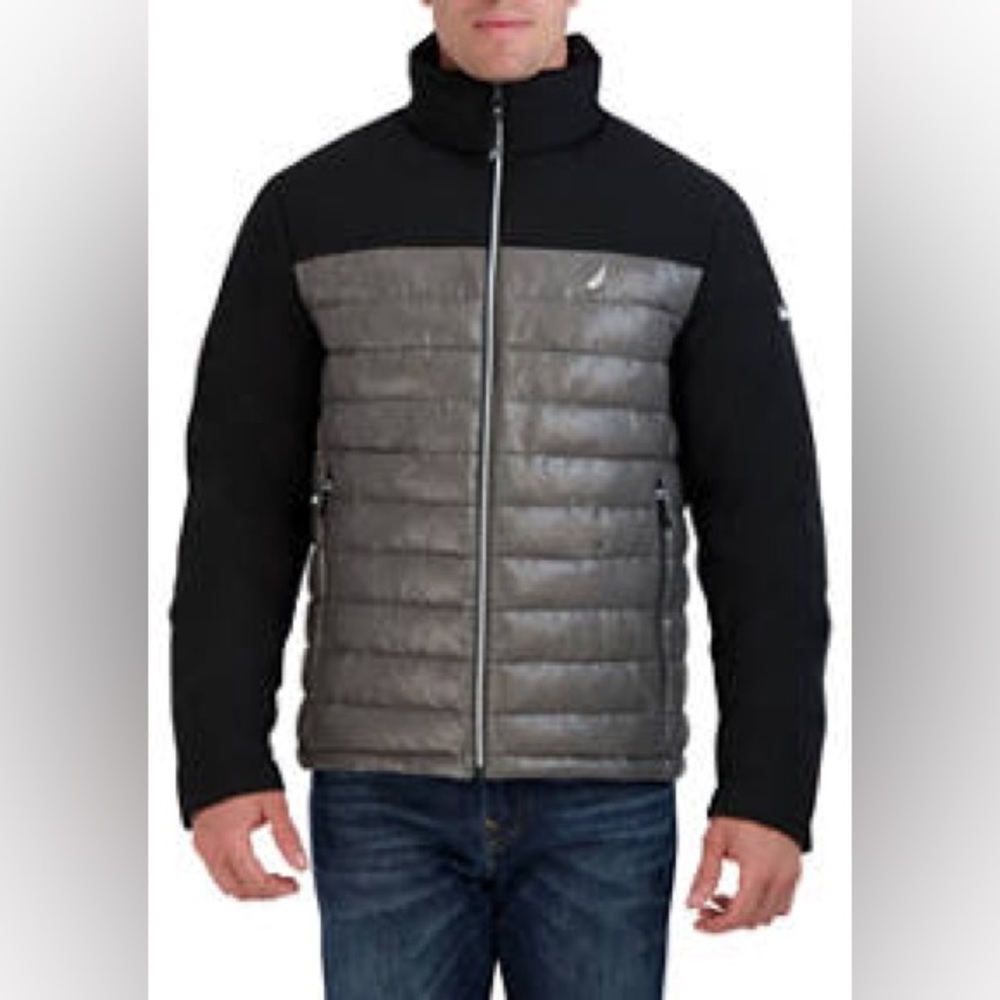 NAUTICA men’s Mixed Media Quilted Jacket